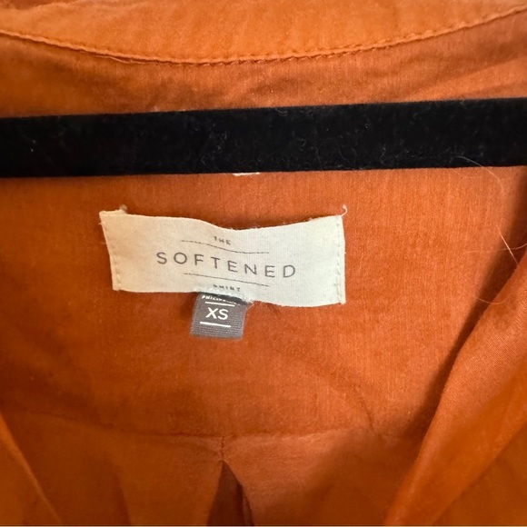 Cotton-Silk Blend Popover Tunic Shirt - Rust Orange - XS - Picture 2 of 5
